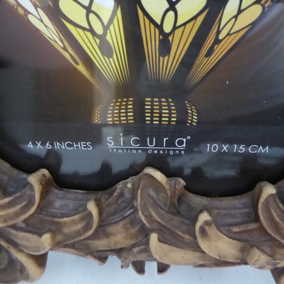 NEW 4” x 6” SICURA ITALIAN DESIGN ORNATE GOTHIC FLORAL EASEL BACK FRAME - Picture 10 of 10